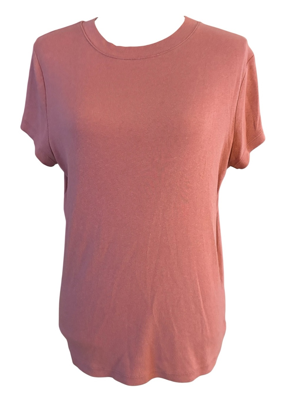 A New Day Dusty Rose short sleeved ribbed tee